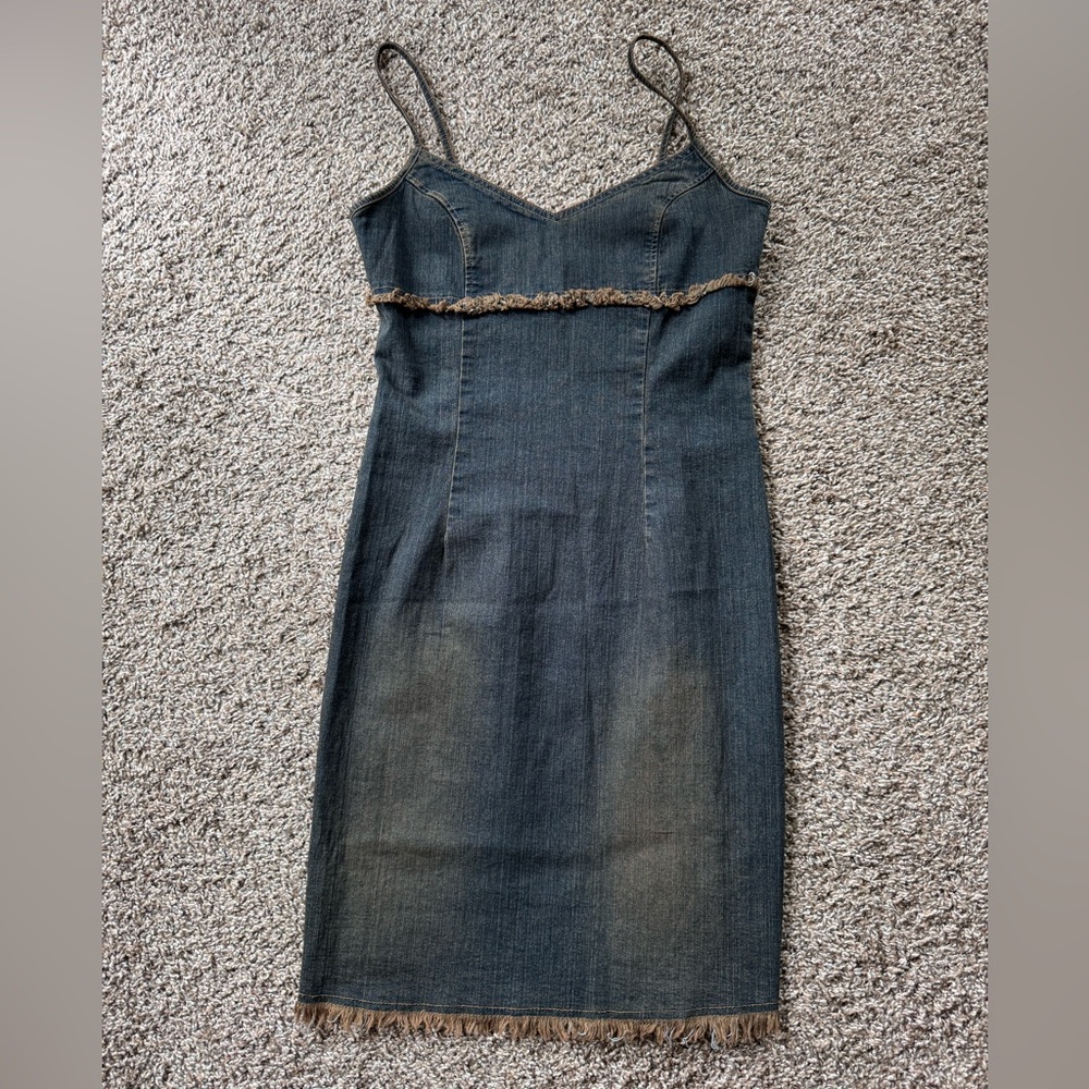 Vintage California Concepts Denim Fringe Dress